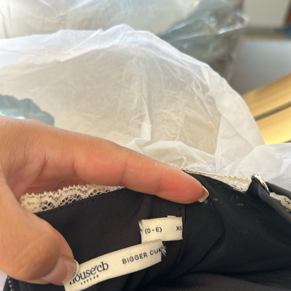 House of CB XS D-DD 'Mademoiselle'‎ Black Satin Tulle Midi Dress NWOT - Picture 6 of 10